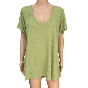 Rustic Rack linen blend T-shirt size L oversized sage green